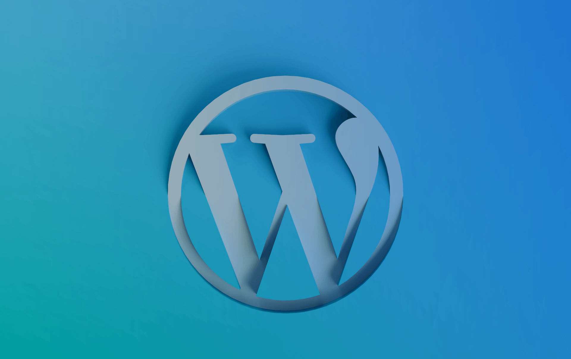 Logo Wordpressu, sivé W v krúžku na svetlomodrom podklade